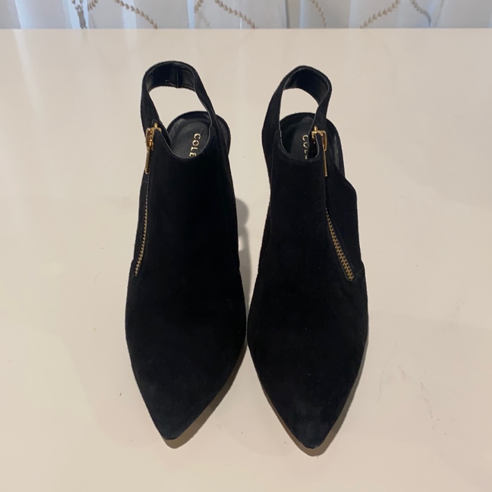 Cole Haan suede slingback booties